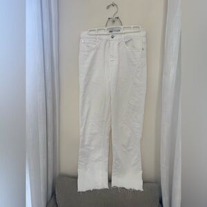 Zara Women's Straight Leg White Jeans
